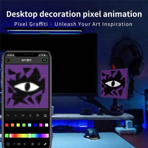 DIY RGB  LED Pixel Panel Lamp 32x 32 USB Graffiti  App Control for Home Room Decor Text Screen Car Display 2