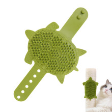 Cat Self Scratcher 203Teeth Waterproof Trimmer Silicone Strap Massage Tool For Shedding Season Indoor Travel