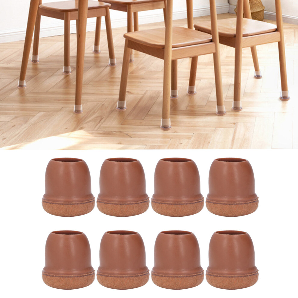 8Pcs Brown Tpe Chair Leg Covers For 14-37Mm Furniture Legs 7891375673011