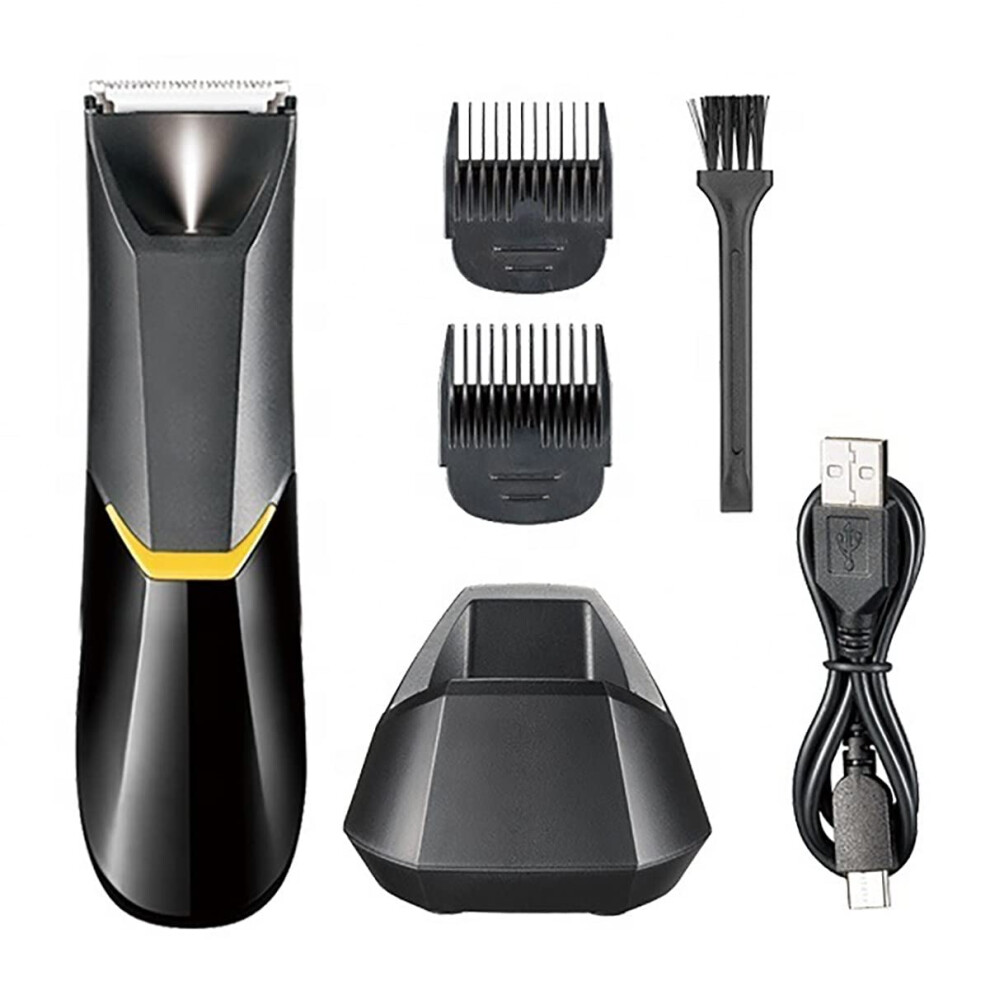 Mens Hair Clippers and Electric Groin Trimmer, Ceramic Blade Waterproof Cordless Groomer for Men