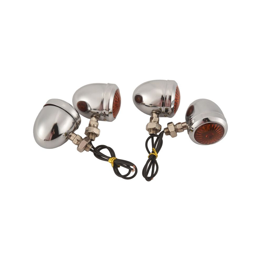 4Pc Chrome Motorcycle Turn Signal Led Motor Lamp Bulb For Cafe Racer Light 6033394081038