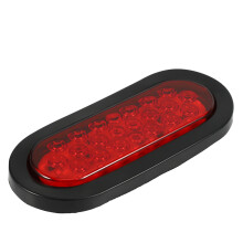 2Pcs 6 Inch Oval Red 22 LED Truck Taillight Transparent Reversing Tail Light for Truck Trailer Warning Light