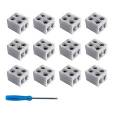 12PCS Led Strip Light Connectors Solderless 2Pin 8mm LED Connectors Strip to Wire for 5-24v Single Color LED Light Tape