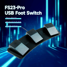 FS23-Pro USB Triple Foot Switch - Mechanical, Customizable, 37.5x12x4cm
