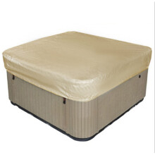 Waterproof Hot Tub Cover Outdoor Spa Protector with AllWeather Windproof Design Beige 210x210cm