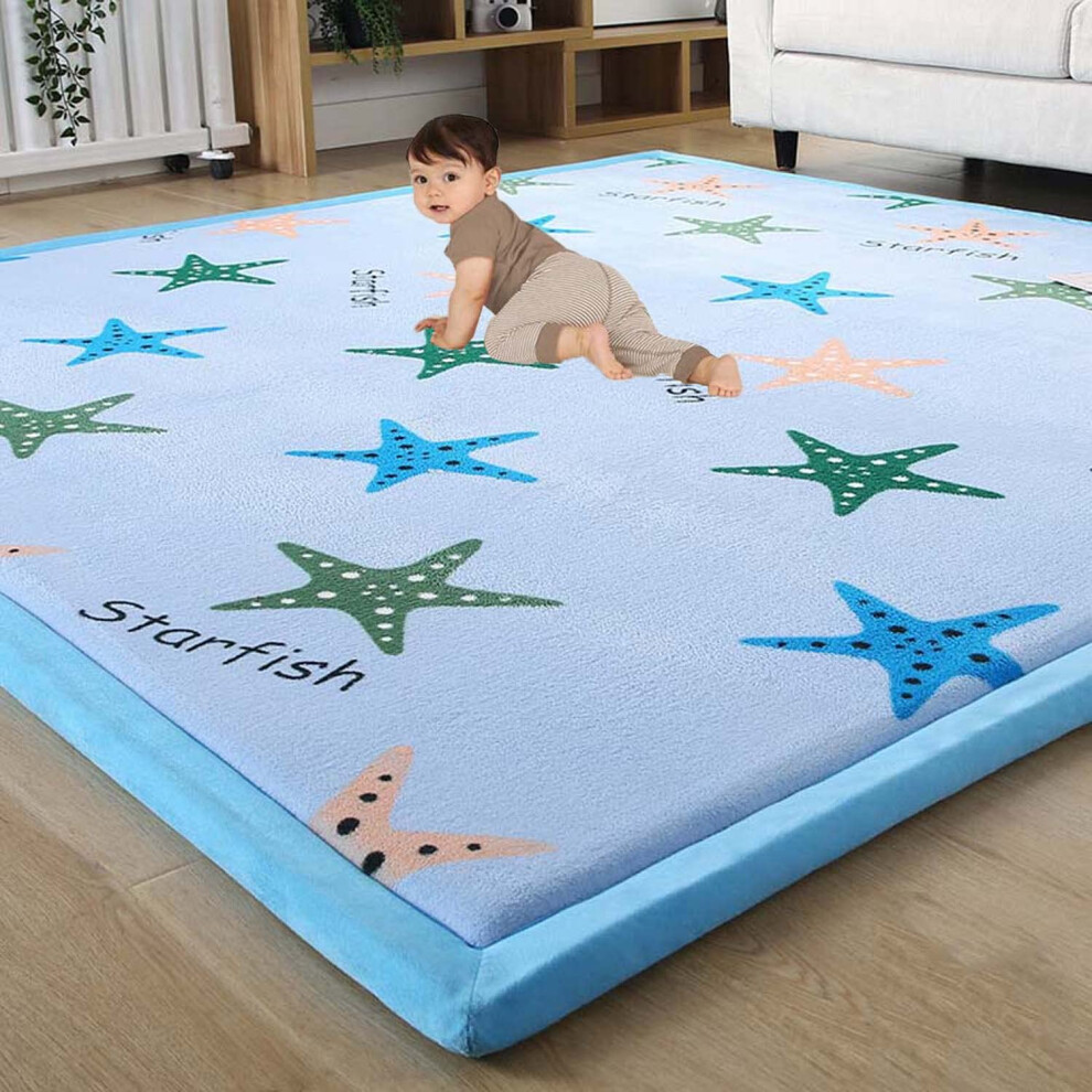 Nursery Kids Play Mat Velvet Soft Area Rug Nonslip Carpet Baby Crawling Mat Yoga Exercise Mat For Living Room Coral