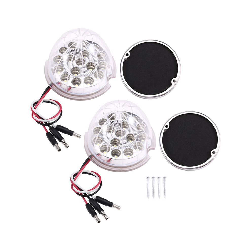 2Pcs 17Led Watermelon For Semi Truck, Stop Turn Signal S For Car Truck Boat Light/White 6031910112228