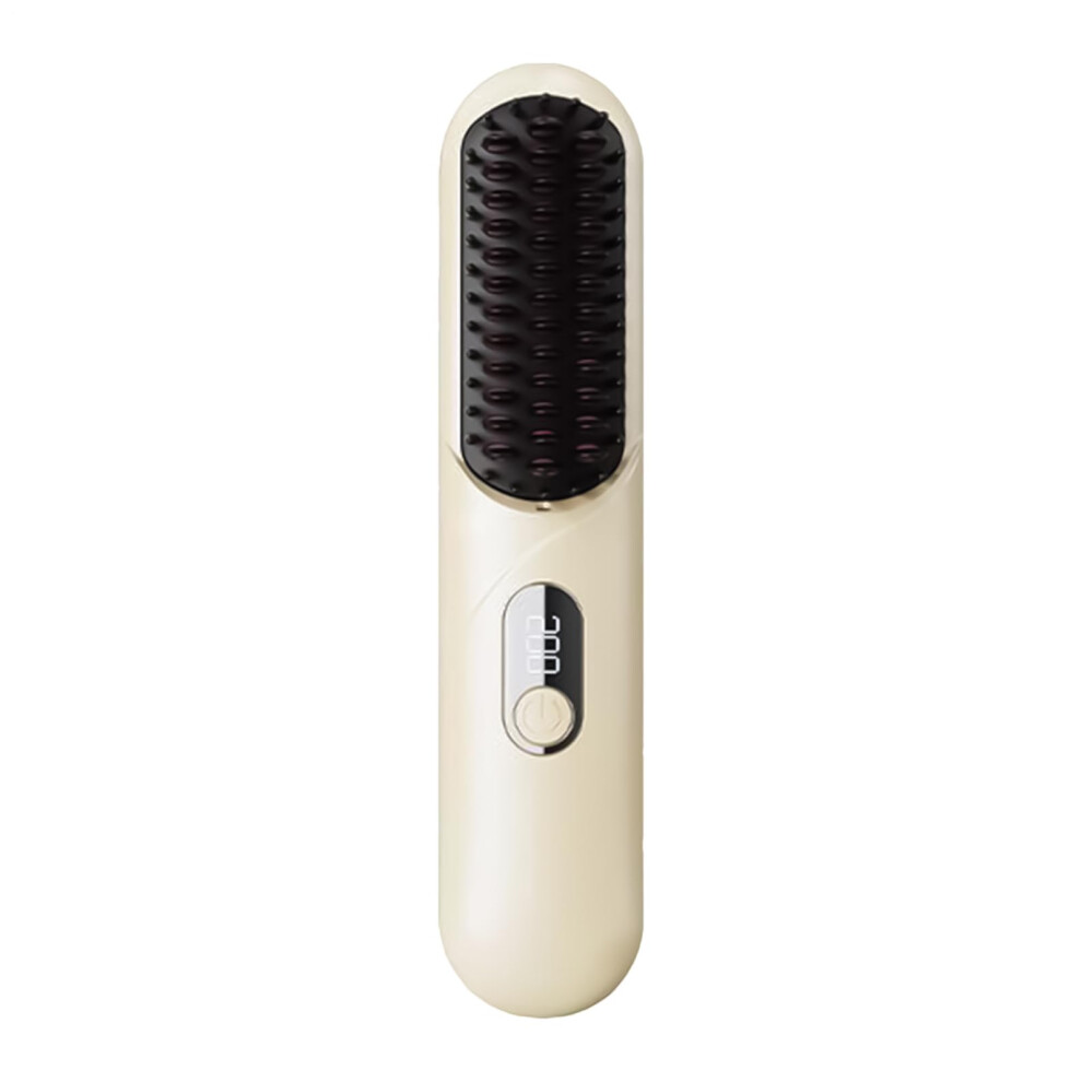 Cordless Ionic Hair Straightener Brush with 30s Fast Heating and 4 Heat Settings for Travel