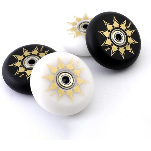 Inline Skate Wheels 72mm 85A Polyurethane, Compatible With Most Inline Skates, Black 1