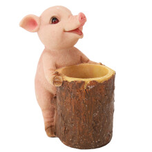 Stringa di resina figurina di maialino vivida simulazione dipinta a mano mini decor per auto giardino 4.3
