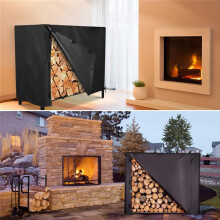 Heavy Duty 4ft Firewood Log Rack Cover Outdoor Waterproof 210D Oxford PVC Coated Front and Side