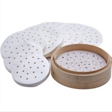Bamboo Steamer Liners 5 Inch NonStick Parchment Paper Sheets with Holes for Steaming 250 Pack