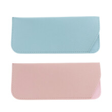 PCS Zachte Lederen Brillenhoesjes - Draagbaar Zonnebrilhoesje & Brillenetui van PU-leer voor Dames, Heren & Kinderen - 17,5*7,5 cm, 2 Kleuren -