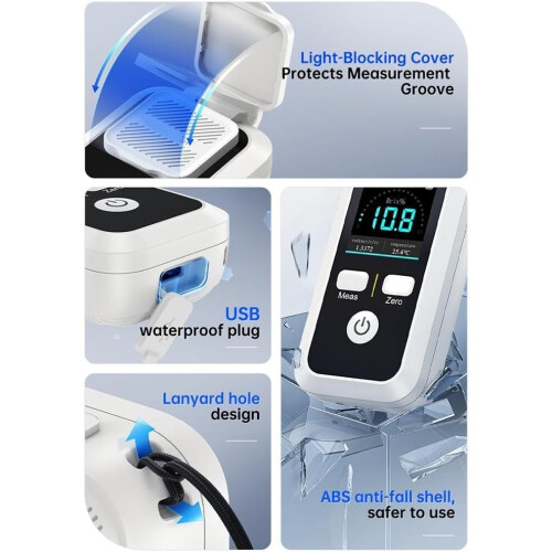 Digital Refractometer Brix Meter with HD Display and TypeC Rechargeable Battery for Wine and Beverages 1