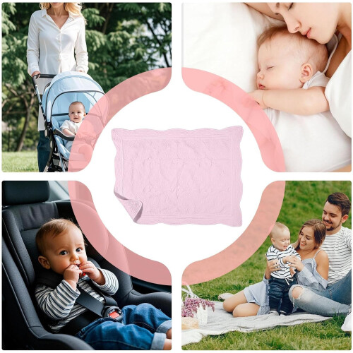 Blanket Lightweight Blanket for Sling Soft Carryable Blanket Machine Washable Wadding Stroller Pink Unisex 2