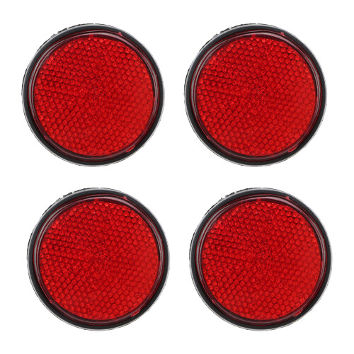 4pcs Red 2in Reflective Discs for Bikes Trucks Trailers Scooters 1