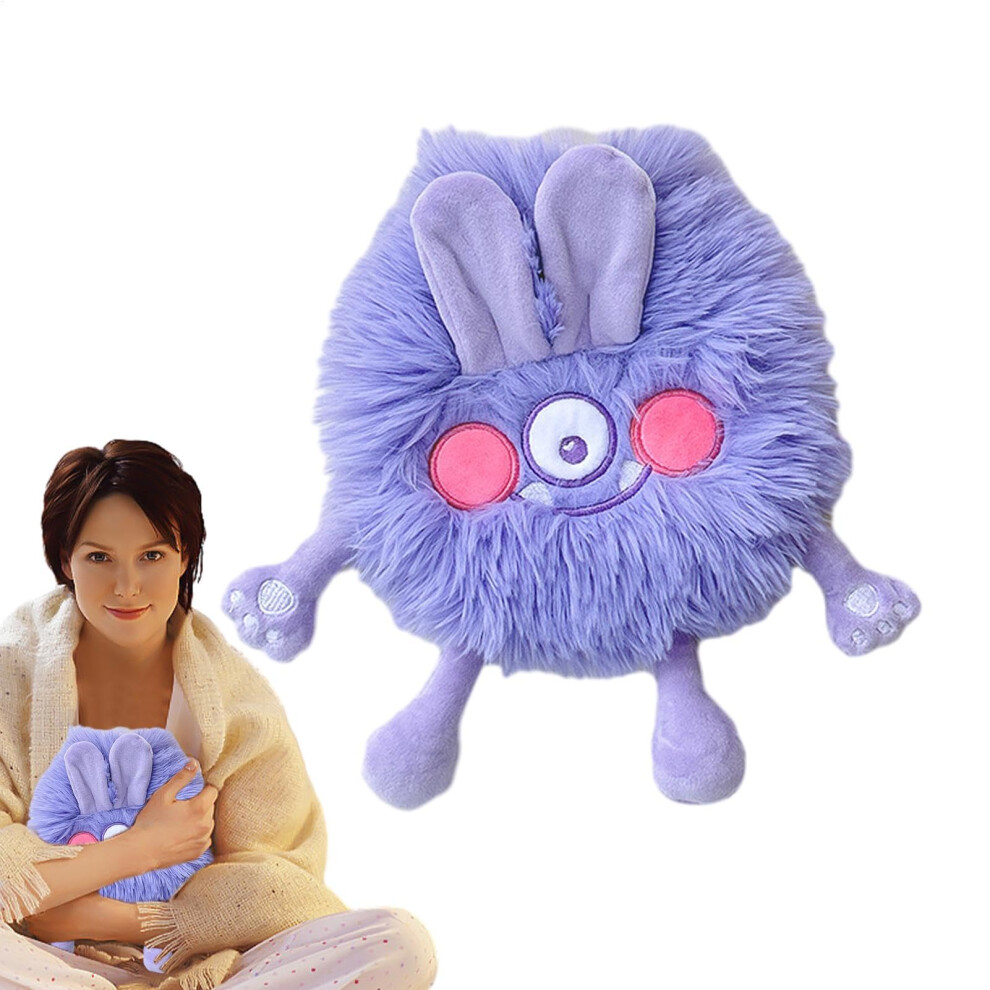 Hot Water Bottle Double Layer LeakProof PVC with Plush Cover 350ml Reusable Hand Warmer for Neck and Shoulder