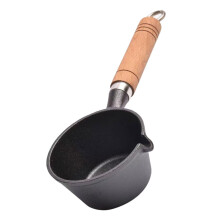 Mini Cast Iron Skillet Nonstick Frying Pan with Wooden Handle for Eggs Pancakes Breakfast