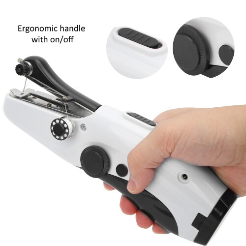 Portable Handheld Sewing Machine 24.5cm Double Needle DIY Black 2