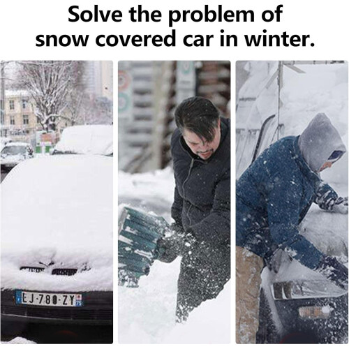 Car Snow Scraper with Brush 2 in 1 Design Heavy Duty Ice Scraper PaintSafe Extendable Handle 2