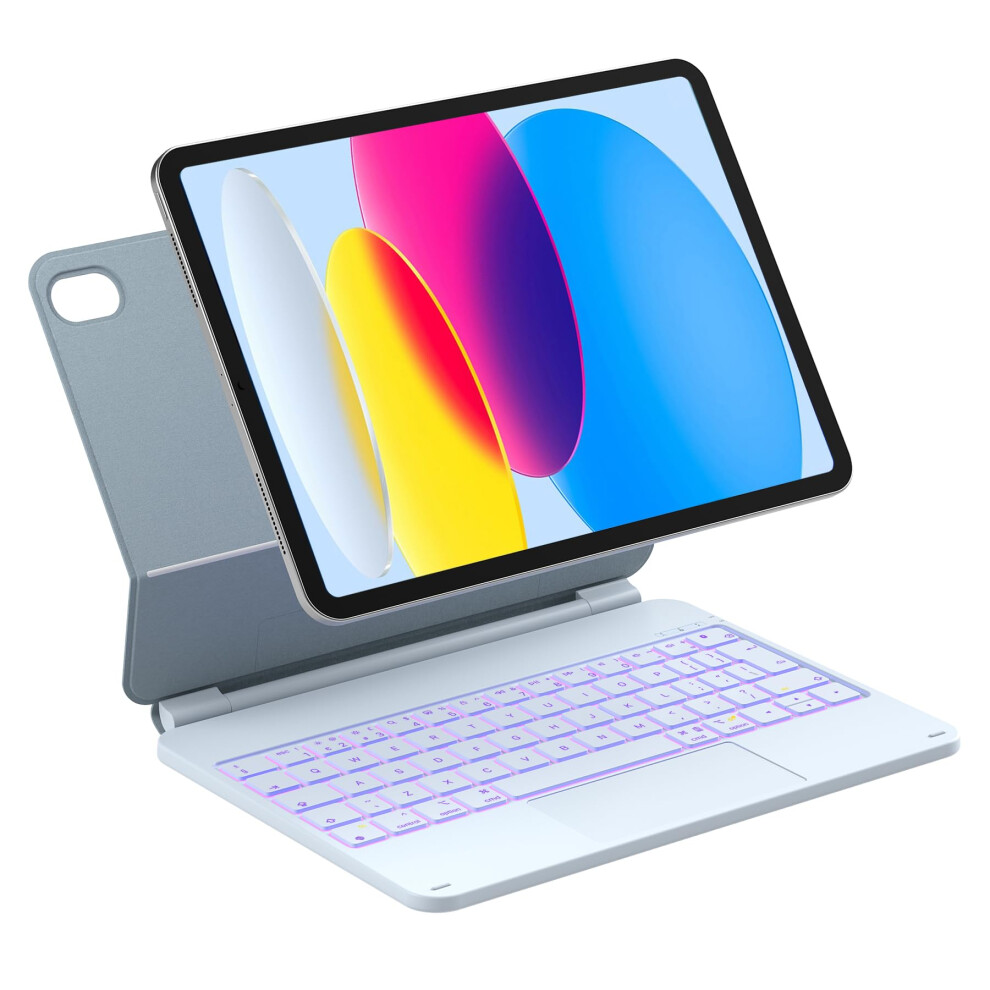 Keyboard Case For Ipad 10Th Gen 10.9/11 Inch With Magnetic Floating Stand, Trackpad And 7Color Backlight 9382693253750