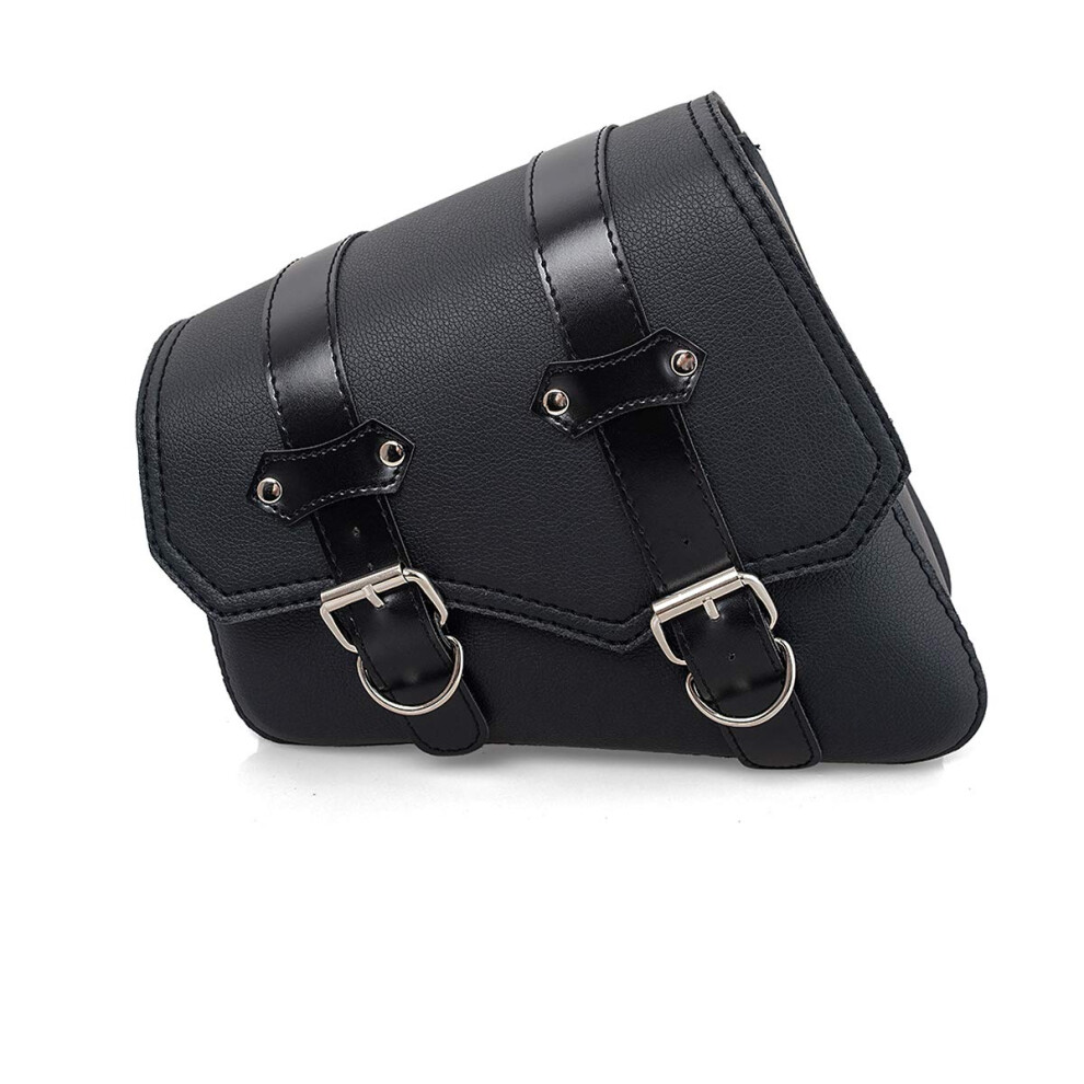 Motorcycle Pu Leather Saddle Bag Waterproof Side Storage Universal Tool Bag With Straps 9199774087667