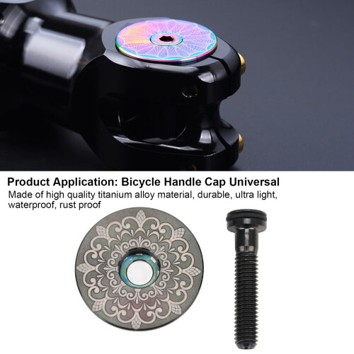Titanium Alloy Bicycle Headset Top Cap 28.6mm Black 2