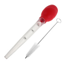 Silicone Turkey Baster with Builtin Cleaning Brush for Cooking and Roasting Chicken Beef Turkey