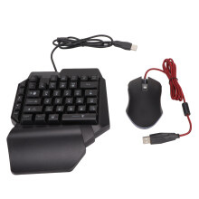 Keyboard and Mouse Converter USB Wired Ergonomic Design Full Key Anti Ghosting Multimedia Function Keys LED Backlit Keyboard Supports 4 Level DPI
