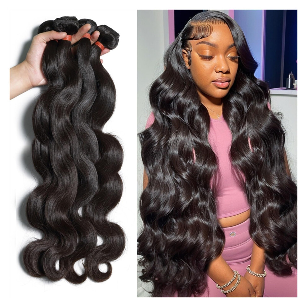 Human Hair Bundles Loose Body Wave Brazilian Remy Extensions 840in Virgin Tangle for Black Women