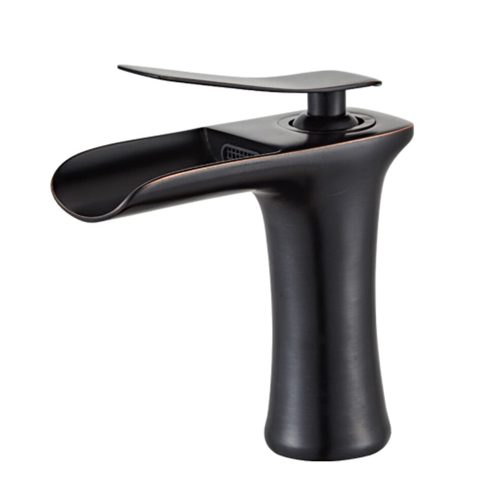 Waterfall Faucet Compatible With Bathroom Sink 1 Hole,Antique Brass Waterfall Bathroom Basin Faucets,Vintage Black 9382693254894