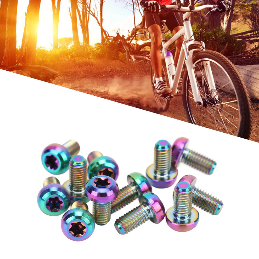 12Pcs Risk Threaded Titanium Alloy Brake Disc Bolts M5x10mm T25 Bicycle Parts 9431375700454