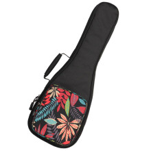 Ukulele Gig Bag 23/24 Inch Padded Durable Nylon Backpack Case with Large Pocket Garden Design