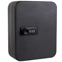 Key Cabinet with 20 Hooks, Combination Code Lock, Secure Key Storage for Home Garage, Black