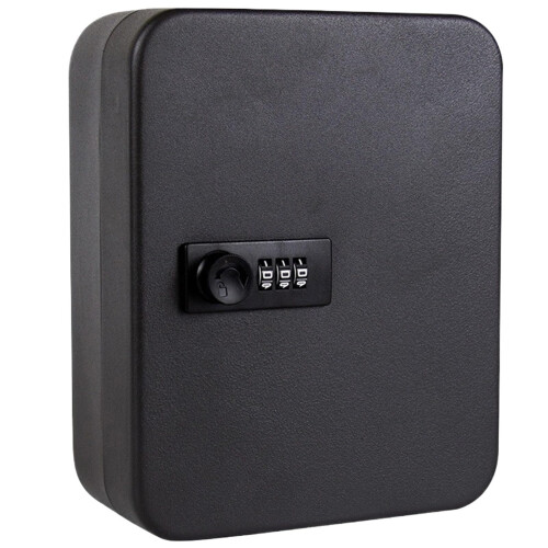 Key Cabinet with 20 Hooks, Combination Code Lock, Secure Key Storage for Home  Garage, Black