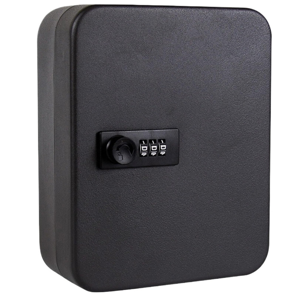 Key Cabinet With 20 Hooks, Combination Code Lock, Secure Key Storage For Home Garage, Black 9382693255839