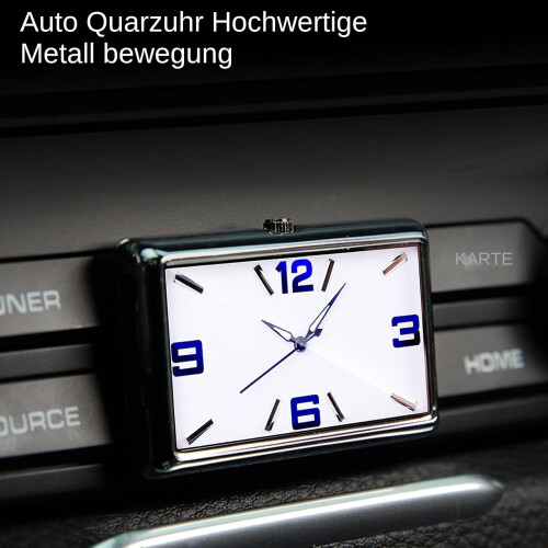 Stainless Steel Car Air Vent Clock with Clear Time Display, Shockproof Easy Install Dashboard Clock 2