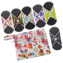 Reusable Menstrual Pads Bamboo Super Absorbent Breathable with Wings for Periods and Postpartum