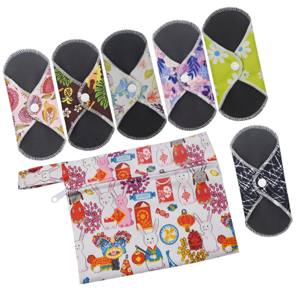 Reusable Menstrual Pads Bamboo Super Absorbent Breathable with Wings for Periods and Postpartum