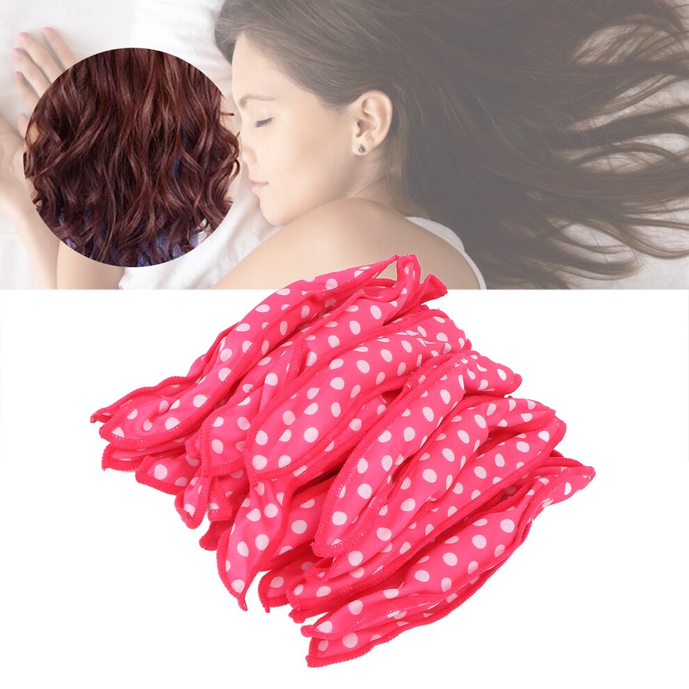 Unisex Red 20Pcs Heatless Sponge Hair Curlers, Foldable, 21 X 3.5Cm, Rose