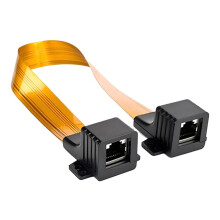 Platte CAT6 Cat5 RJ45 Vrouwelijke F-Connector Netwerk-Internetkabeldoorvoer voor Huis/Autoraam/Deur, Jumperkabel 30 cm