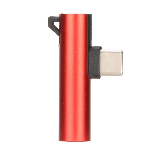 2 Stück USB-C auf 3,5-mm-Audioadapter, Langstil, Rot 2