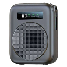 -Stemversterker met Magnetische Draadloze Lavaliermicrofoon voor Klaslokaal/Yoga/Conferentie, Zwart