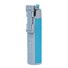 Appareil Audio Combiné avec Perche à Selfie et Batterie de Charge, Haut-Parleur Portable et Perche à Selfie, Batterie Externe Lumineuse Bleue