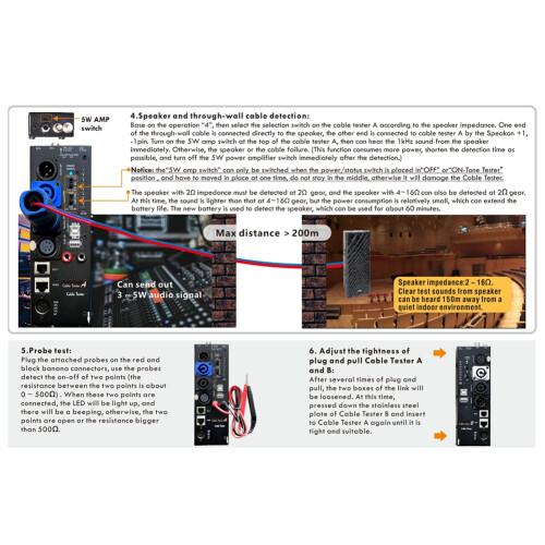 CT-90AB Detachable Multi-Function Audio Cable Tester 16 in 1 Digital Display Automatic Cable Tester Fully Automatic XLR 2