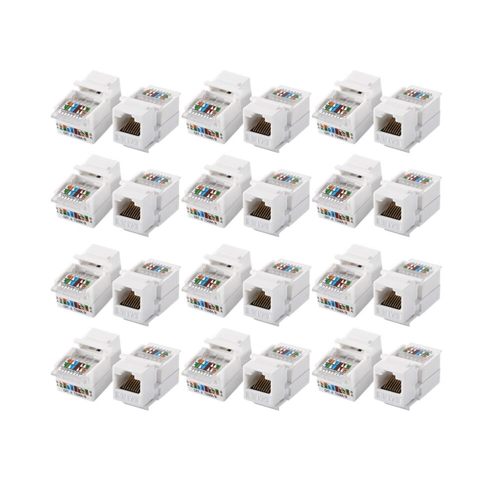 24Pcs Cat6 Rj45 Toolless Coupler Female To Female Ethernet Module Jack Gigabit Panel(Incompatible With Patch Panel) 6032692424974