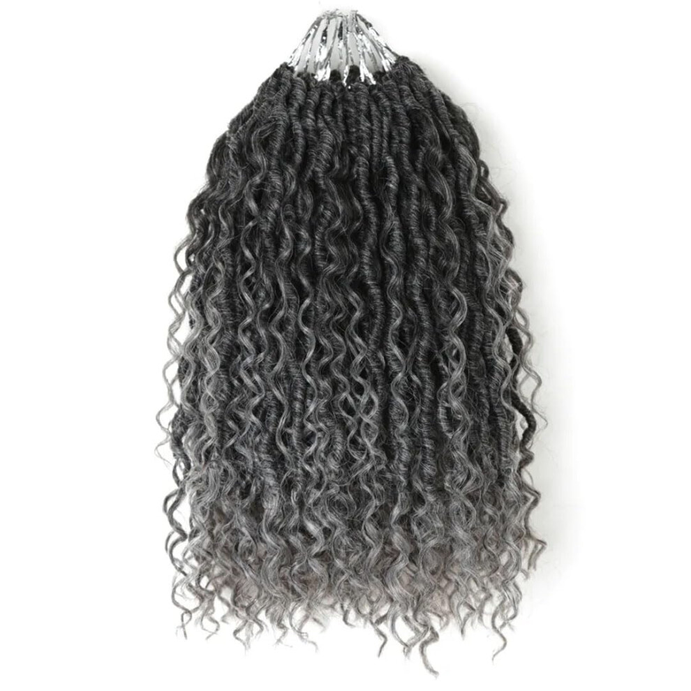 Gray Crochet Braids 1426 Inch Natural Synthetic Ombre T1b Curly Faux Locs 9 Pcs Lot