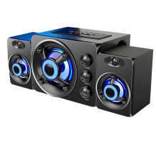 HIFI 3D Stereo Speakers Colorful LED Light AUX USB Wired Wireless Audio Theater Surround Sound Bar TV