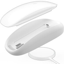 Maus-Ladegerät für Magic Mouse 2, USB-C, Kabellose Ladeunterstützung, Ergonomischer Griff und Mausbasis für Magic Mouse 2, Weiß