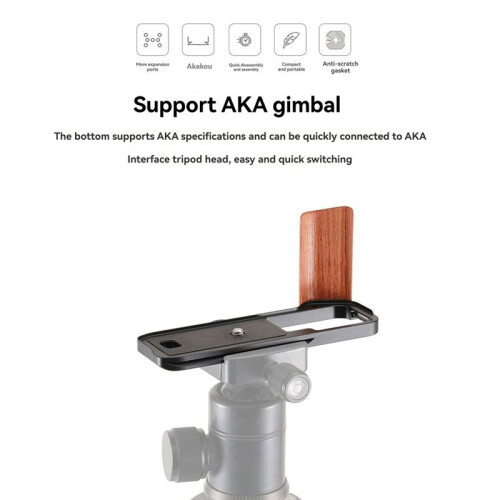JLWIN for  GFX 100RF Camera Vertical Wooden Quick Release L Plate Holder Hand Grip Camera Tripod Quick Release 2